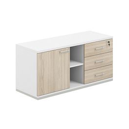Тумба сервисная 1238х462х584 с замком / корпус: белый, топ/дно: белый, фасады: ак.равелло / Аллегро / Allegro - Фото предпросмотра