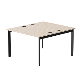 Бенч-система на 2 места Everprof EVO на металлокаркасе 1180х670(1370)x755 опоры 45гр Дуб Соната/Черный - Фото предпросмотра