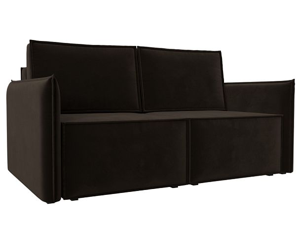 Диван прямой Либерти мини Микровельвет коричневый - Вид 1