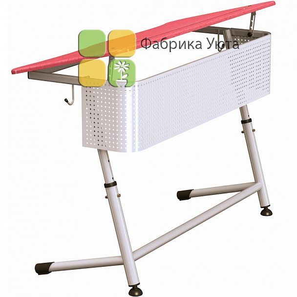 Парта "Премьера 2Р" с перф. экр., угл. накл. стол., рег, цвет (2-6 гр) - Вид 3