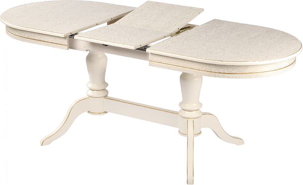 Стол деревянный раздвижной Арей 160(210)х90х76 Слоновая кость с золотой патиной - Вид 4