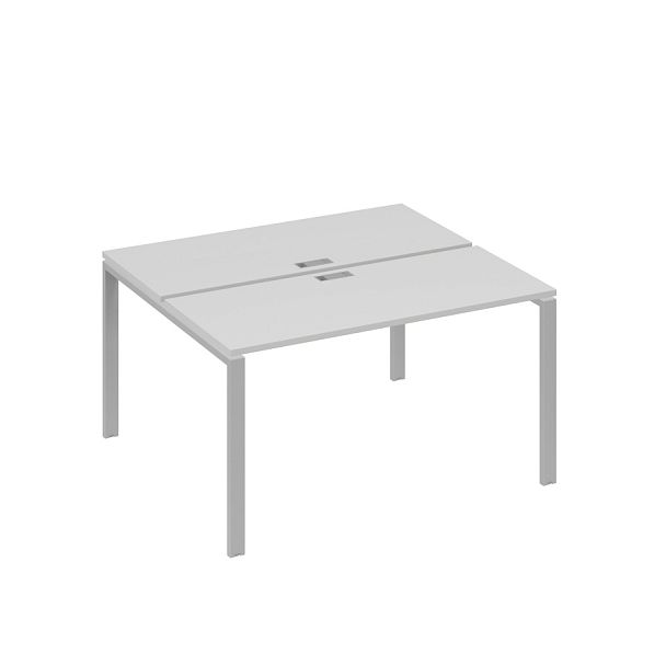 Рабочая станция на каркасе UNO столы 2х140 A4 А4 Б1 171 БП серый / металлокаркас серый - Вид 1