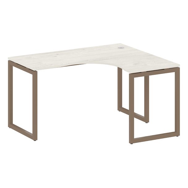 Metal System Quattro Стол криволинейный правый на О-образном м/к 40БО.СА-3 (R) Дуб наварра/Мокко металл 1400*1200*750 - Вид 1