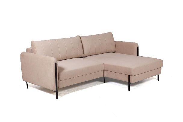 Barcelona диван-кровать с шезлонгом, велюр бежевый - Вид 9