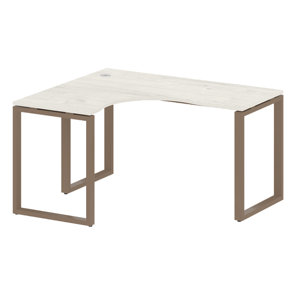 Metal System Стол криволинейный левый на О-образном м/к БО.СА-3 (L) Дуб наварра/Мокко металл 1400*1200*750 - Вид 1