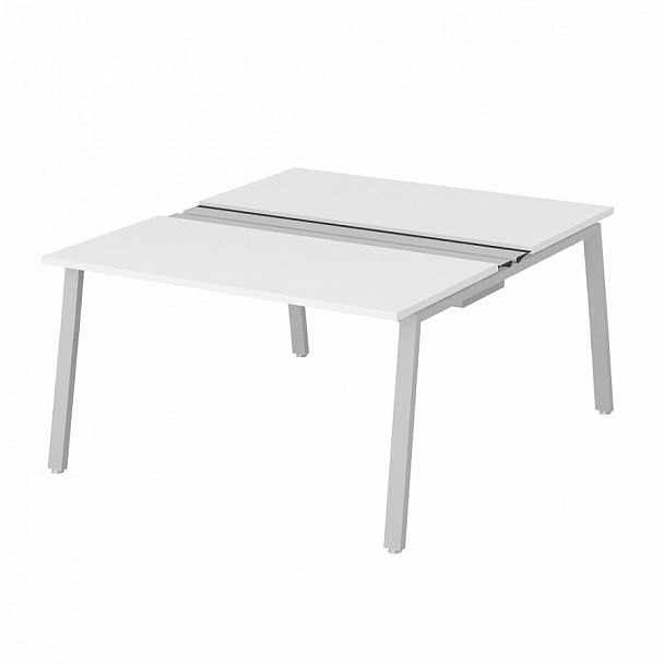 Рабочая станция на металлокаркасе с щетками "Столы для персонала" ПК-ТНП-СР140Х160Н2/МКА/БЭ/КК-В2-972 серый - Вид 1