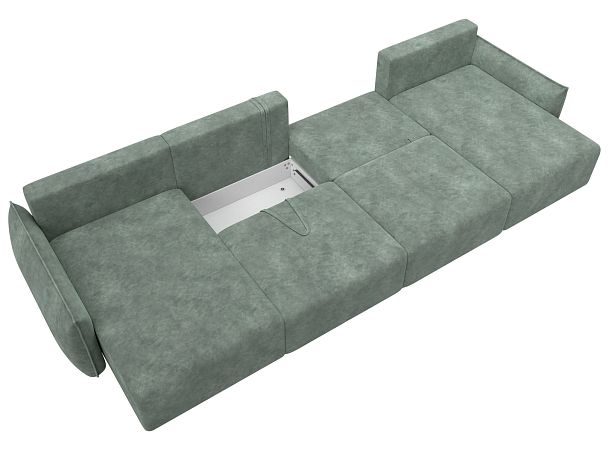 Диван П-образный Лига-051 НПБ Лонг Велюр зеленый - Вид 8