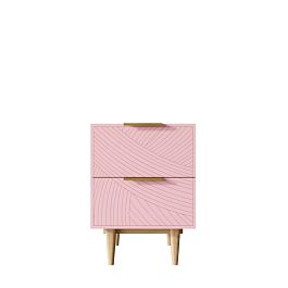 Тумбочка с двумя ящиками Line LN07/GR1/pink - Фото предпросмотра