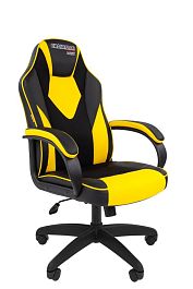 Кресло Chairman game 17 Россия экокожа черный/желтый - Фото предпросмотра