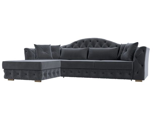 Диван угловой Артис левый угол Велюр серый - Вид 1