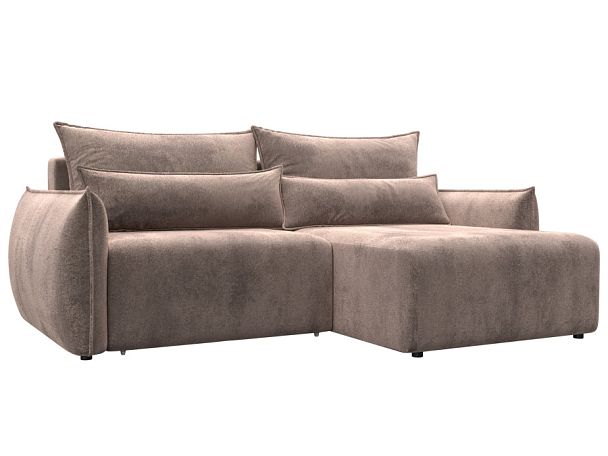 Диван угловой Лига-051 НПБ угол универсальный Велюр бежевый - Вид 1