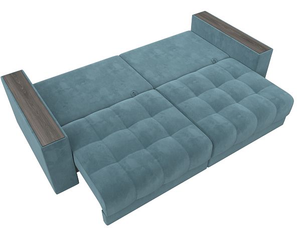 Диван прямой с декором Лига-049 НПБ Велюр бирюзовый - Вид 10