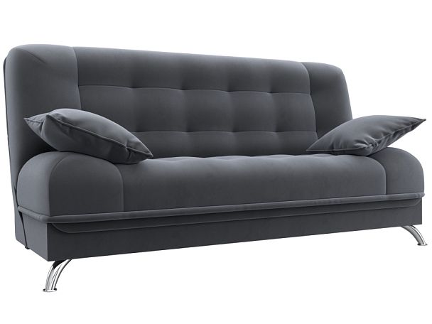 Диван Книжка Анна (полностью велюр серый) - Вид 1