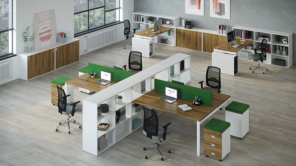 Стол для переговоров Tess Metal 120x120x75 орех - Вид 2