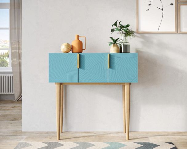 Консоль с тремя дверками Line LN15/GR1/blue - Вид 4