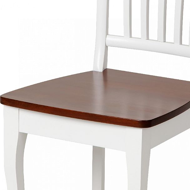 Стул деревянный с жестким сиденьем Элин Белый/Темный орех - Вид 9