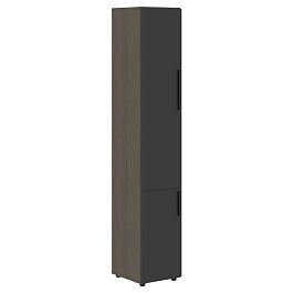 Шкаф высокий узкий VHCS 40.3 Яшма черный/Дуб Сильвер 400х430х2253 VELION - Фото предпросмотра