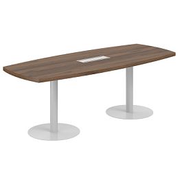 Стол переговорный средний Wing 2200х900х750 / цвет: дуб модена, опоры серебрянный металлик - Фото предпросмотра