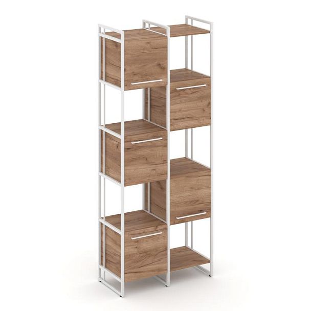 Rift Шкаф комбинированый RF.NS-003 Дуб Табак/Металл Белый 820*396*2010 - Вид 1