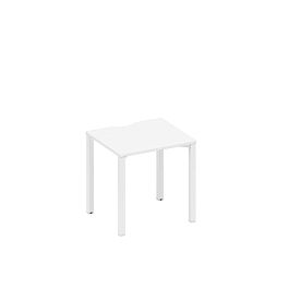 Стол письменный на металлокаркасе, столешница с вырезом Space+ А1 БГ 011.2 БП белый премиум / белый гладкий - Фото предпросмотра