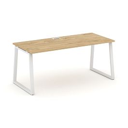 Стайл Проджект Директ / Style Project Direct Стол письменный SN-6T1.SR-014.M Тиквуд Светлый/Металл Белый 1580*700*750 - Фото предпросмотра