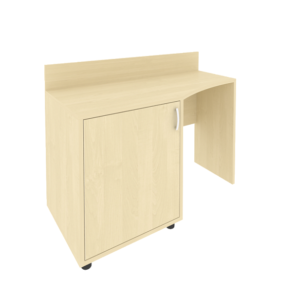 Light Стол (узкий) с тумбой и бортиком С-СТУ-120 (L) Клён 1200*550/400*750 - Вид 1