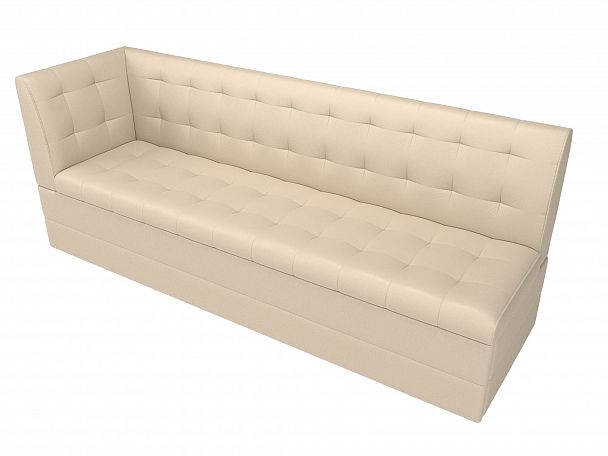 Кухонный диван Бриз с левым углом (полностью экокожа бежевая) - Вид 5
