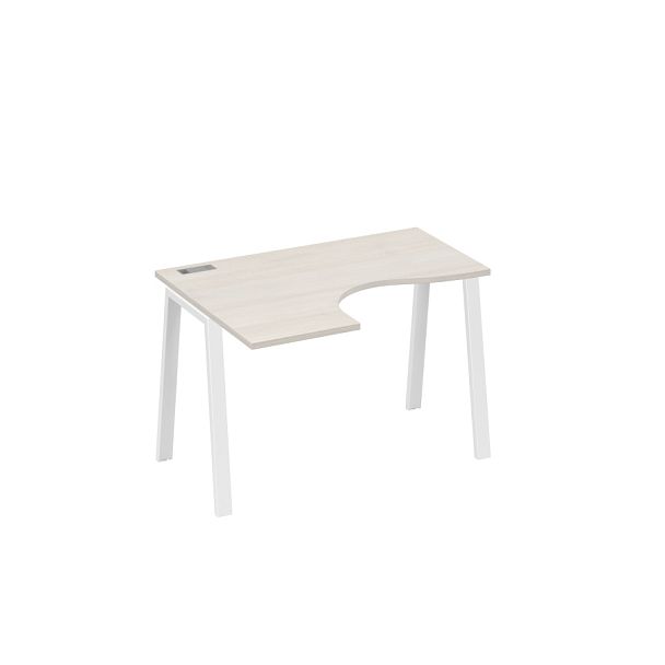 Стол эргономичный левый "Классика" на металлокаркасе TRE A4 А4 Б3 031 БП дуб / металлокаркас белый - Вид 1