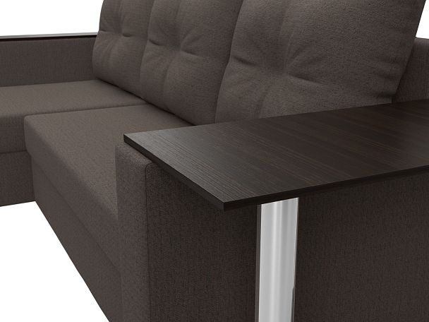 Диван угловой Атланта Лайт левый угол Рогожка коричневый - Вид 3