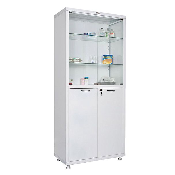 Шкаф медицинский 2-створчатый HILFE "МД 2 1780/SG" 1850х800х400 мм, стекло, белый, S26199205509 - Вид 5