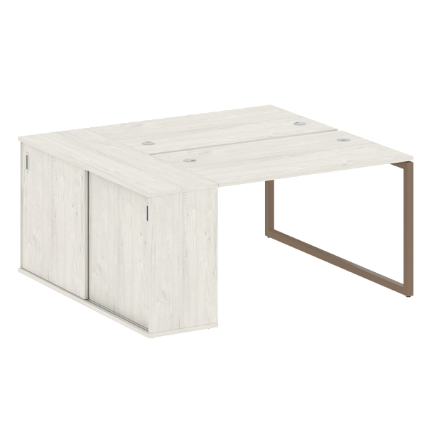 Metal System Quattro Р. ст. с шкафом-купе на О-образном м/к 40БО.РС-СШК-1.2 Т Дуб наварра/Мокко металл 1610*1475*750 - Вид 1