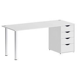 Home Office Стол письменный VR.SP-3-178.4 Белый бриллиант/Хром опоры 1780*720*750 - Фото предпросмотра