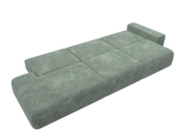 Диван прямой Лига-036 НПБ Модерн Лонг подлокотник справа Велюр зеленый - Вид 10