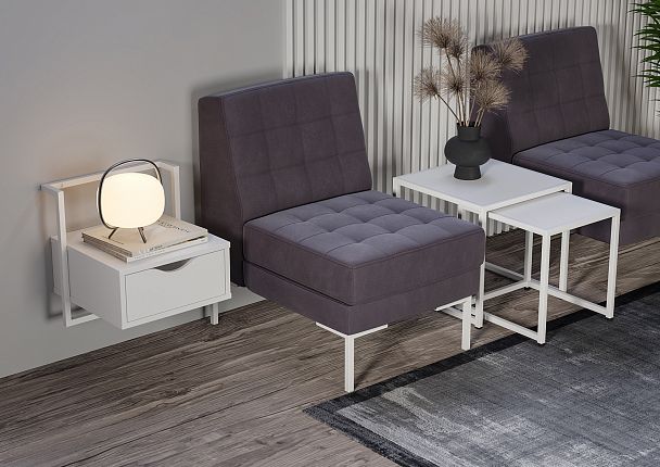 Стол журнальный "Loft" VR.L-SJK-40 Белый Бриллиант/Белый - Вид 5