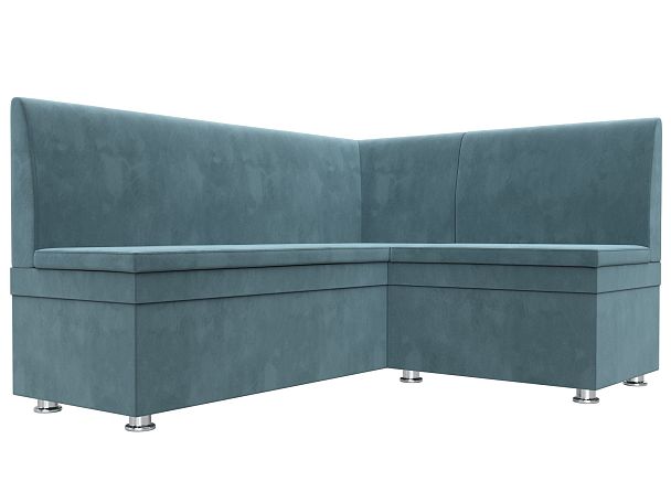 Кухонный угловой диван Уют правый (полностью Велюр бирюзовый) - Вид 3