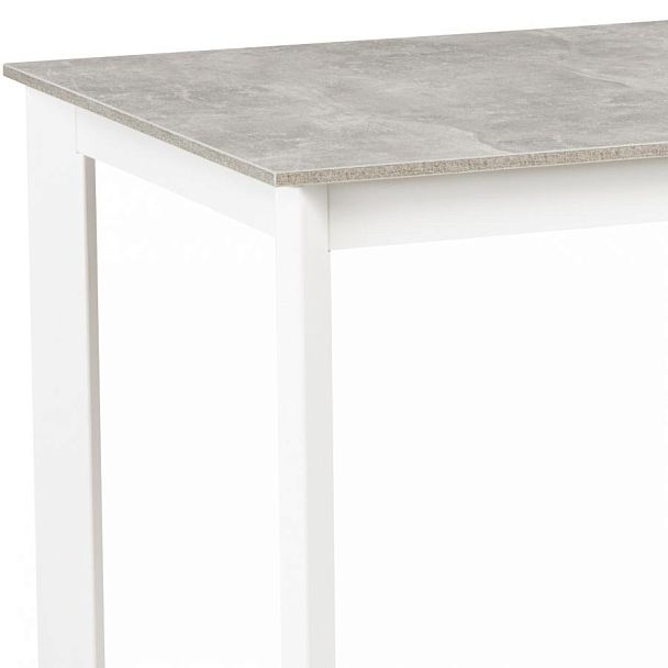 Обеденная группа стол раздвижной Стил 110 Бетон/Белый и 2 стула Бергольф Белый/Серый велюр - Вид 8