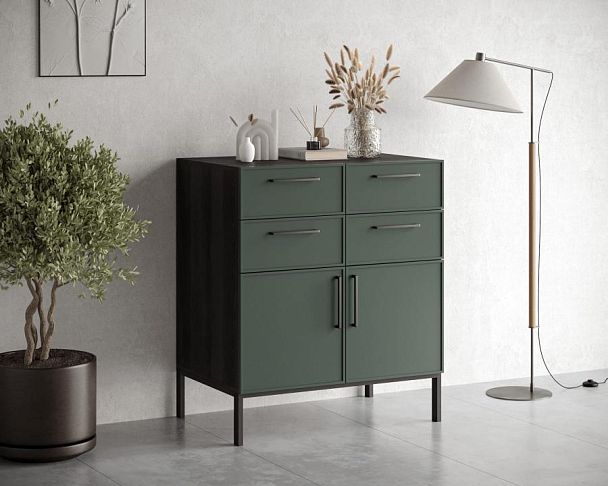 Большой комод с четырьмя ящиками и дверками Nicole NLN17G - Вид 3