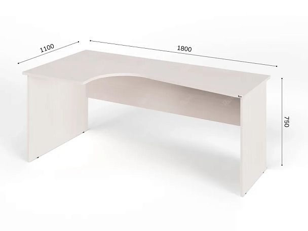 ЛАЙТ / LIGHT RLG005-18x11L Угловой стол 180x110x75 Дуб Молочный - Вид 3