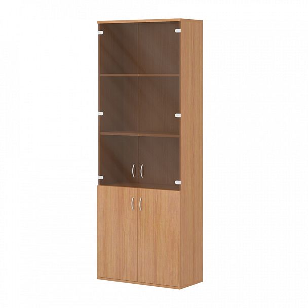 Шкаф высокий "Логистика"  ПК-ЛОГ-ШК202Х75ЦС2Д2/35-В2-24 ольха шагрень - Вид 1