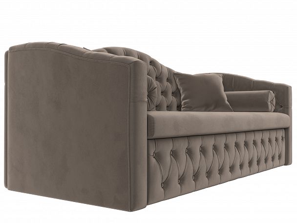 Прямой диван Мечта (полностью велюр коричневый) - Вид 3