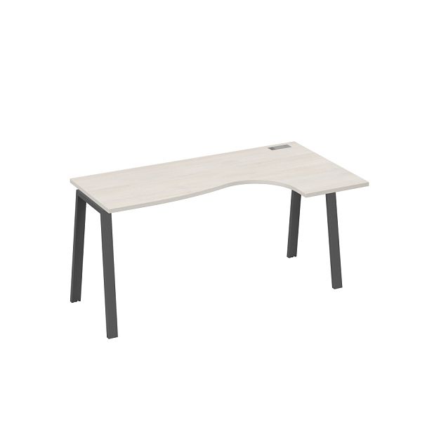 Стол эргономичный правый "Классика" на металлокаркасе TRE A4 А4 Б3 036 БП дуб / металлокаркас антрацит - Вид 1