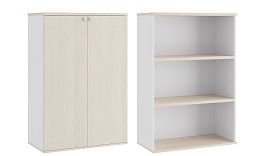 Шкаф средний закрытый Tess 90x45x135 дуб шамони светлый - Фото предпросмотра