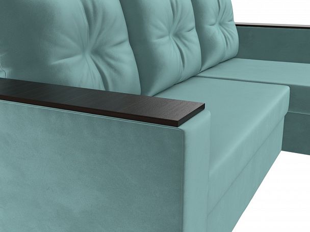 Угловой диван Атланта Лайт Б/С правый (полностью Велюр бирюзовый) - Вид 4