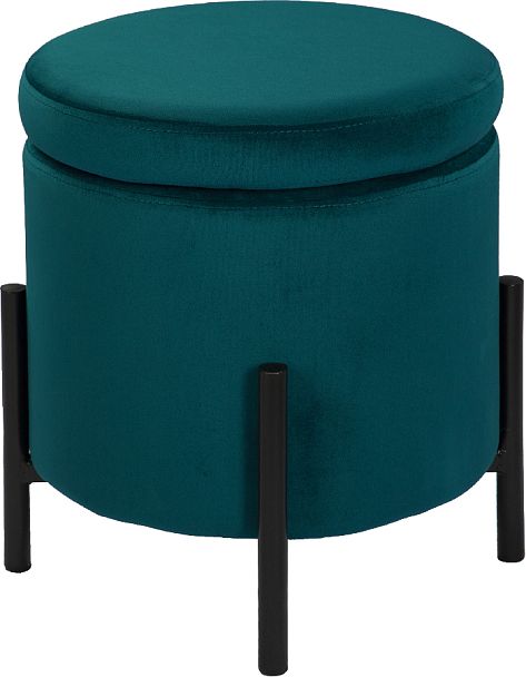 Комплект пуфов Кен с местом для хранения Изумрудный велюр Confetti izumrud/черный, 2 шт. - Вид 2