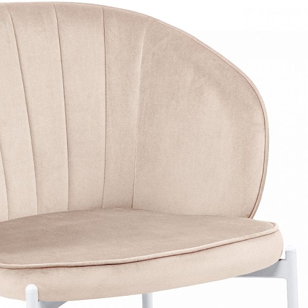 Стул кухонный Миэль кремовый велюр/белый - Вид 8