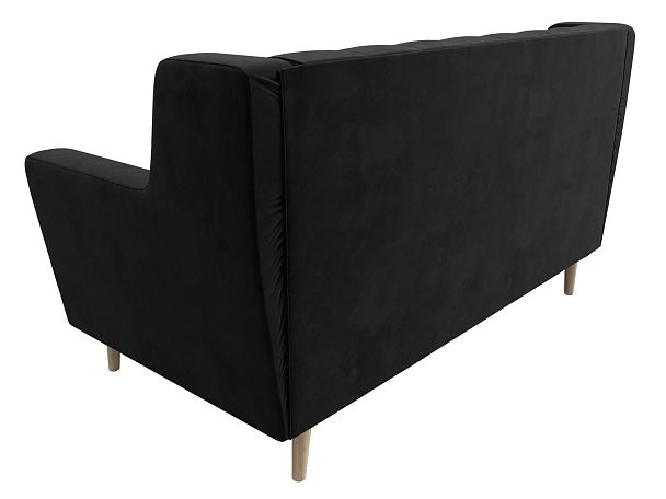 Прямой диван Брайтон 2 Люкс (полностью велюр черный) - Вид 6