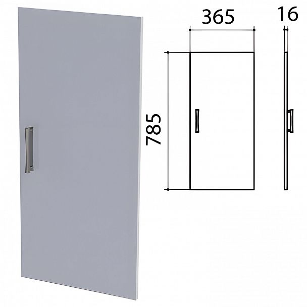 Дверь ЛДСП низкая "Монолит", 365х16х785 мм, цвет серый, ДМ41.11 - Вид 2