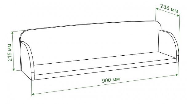 Полка навесная Бартоло ПОД Карамель - Вид 2