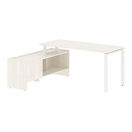 Стол с тумбой EUCT 17614 Ясень Траун/Белый 1760х1400х750 EDIS - Фото предпросмотра