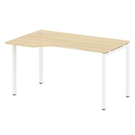 Metal System Quattro Стол криволинейный левый на П-образном м/к 40БП.СА-2 (L) Акация/Белый металл 1400*900*750 - Фото предпросмотра